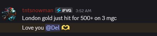 A member posting that London Gold hit for over 500 dollars on three micro gold contracts